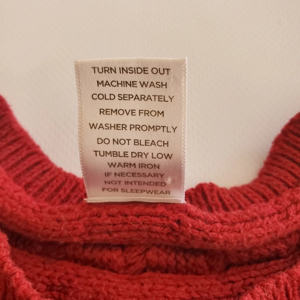 K1127 * Gymboree Rhinestone Button Cable Knit Sweater Red Burgundy Size 5